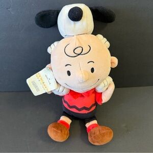 Hallmark Peanuts Charlie Brown and Snoopy Together Plush Shoulder Carry Ride NEW